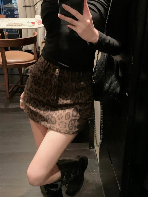 Ladies Animal Print Mini Skorts